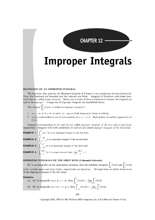 Impropres Integrals