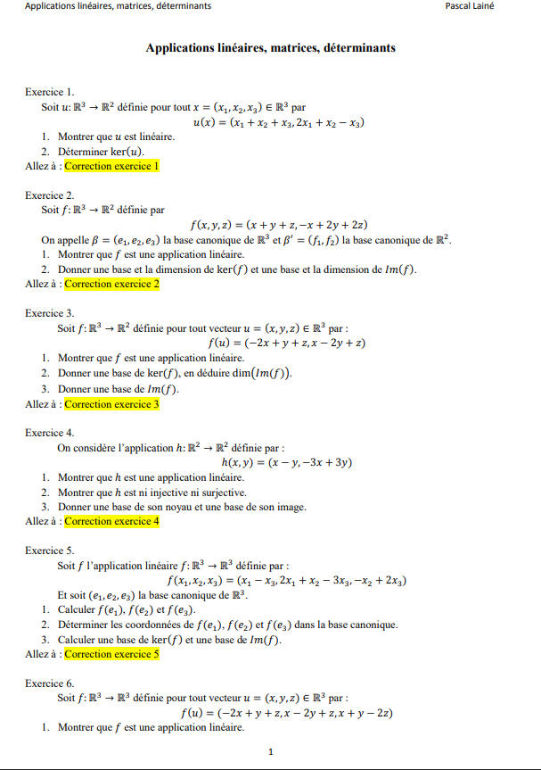 Maps & Matrices Exercices