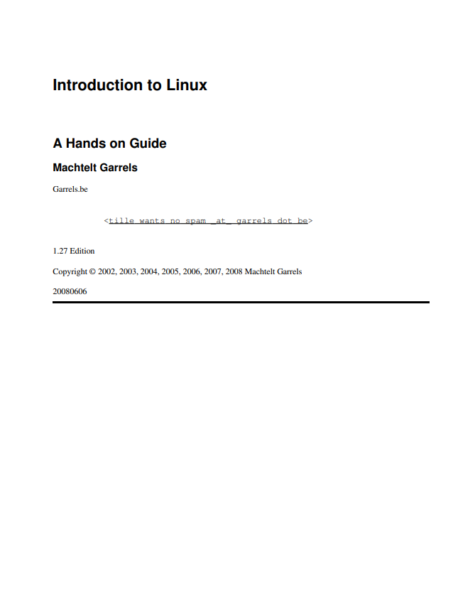 Linux Hands on Guide