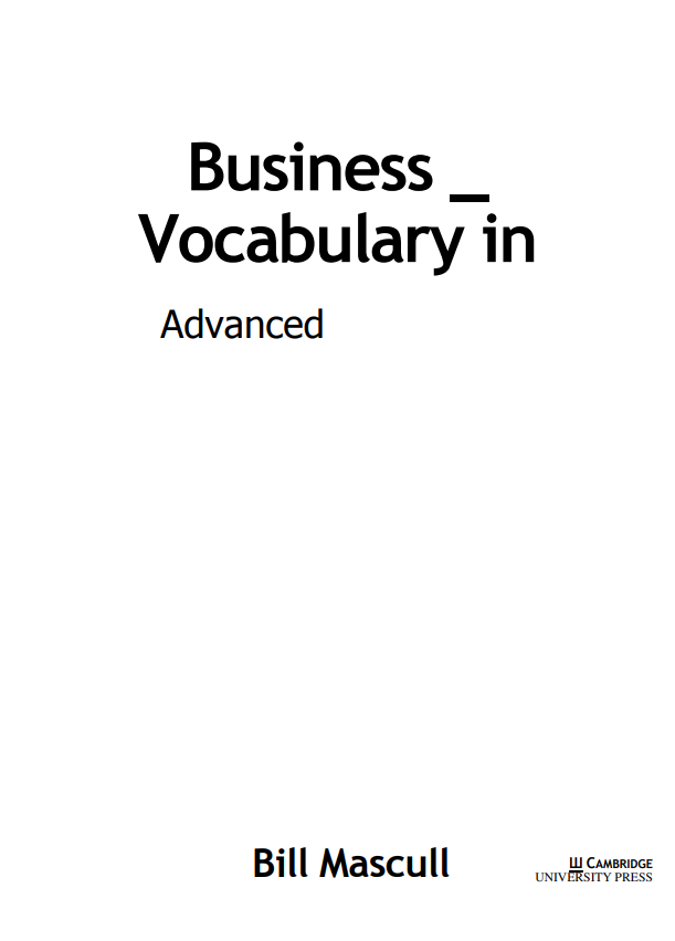 Business Vocabulary Book