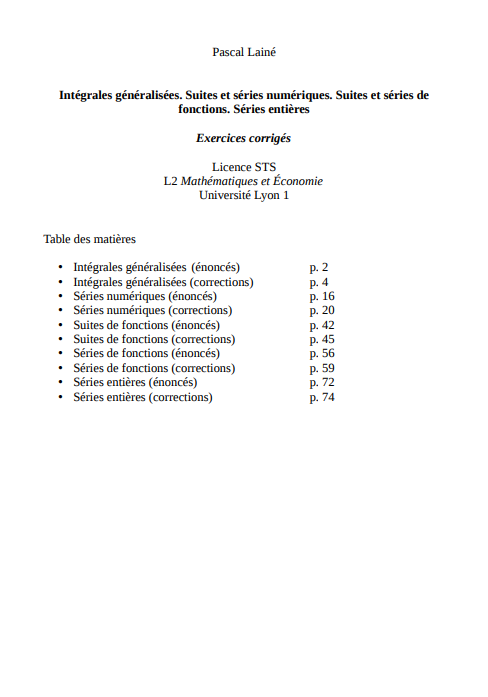 Integrals Impropres