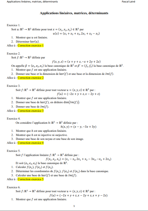 Exos in Matrices