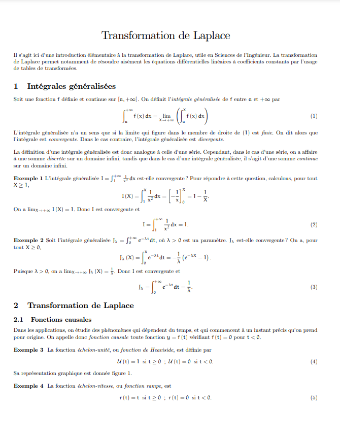 Laplace Transform Summary