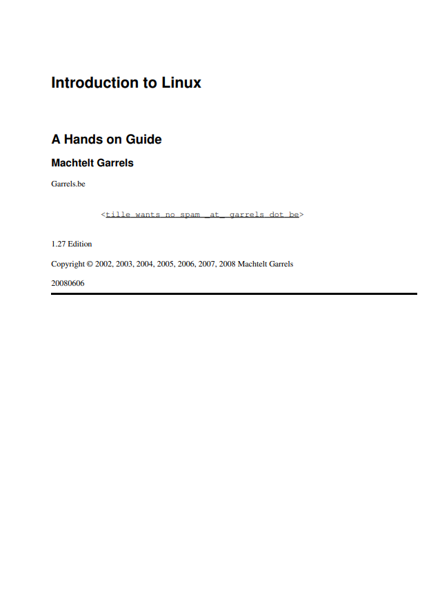 Linux Hands on Guide Book