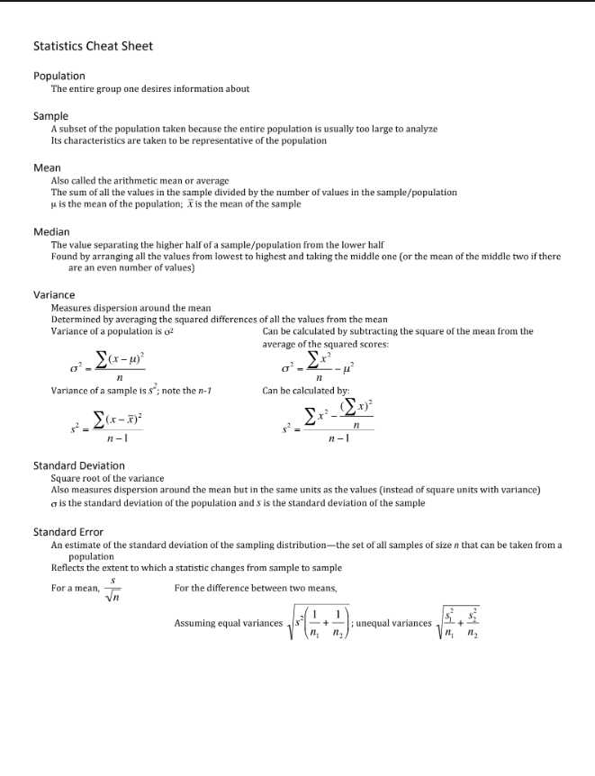 Stat Cheat Sheet